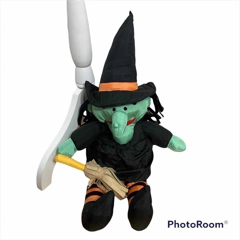 Vintage Puffy Witch Nylon Stuffed Decor Halloween